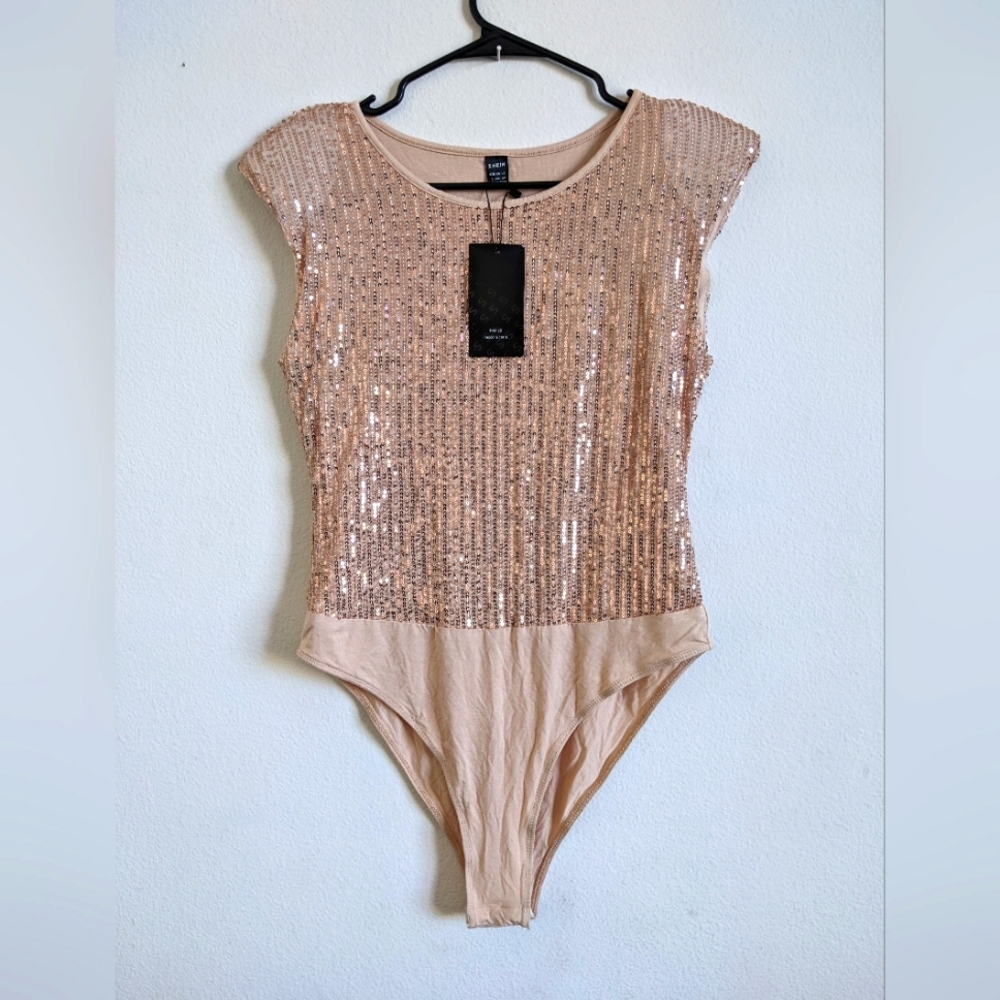 NWT Women's Shein sequence bodysuit size large
